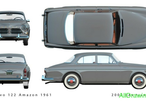 Volvo Amazon (1961-66) (Вольво Амазон (1961-66)) - чертежи (рисунки) автомобиля